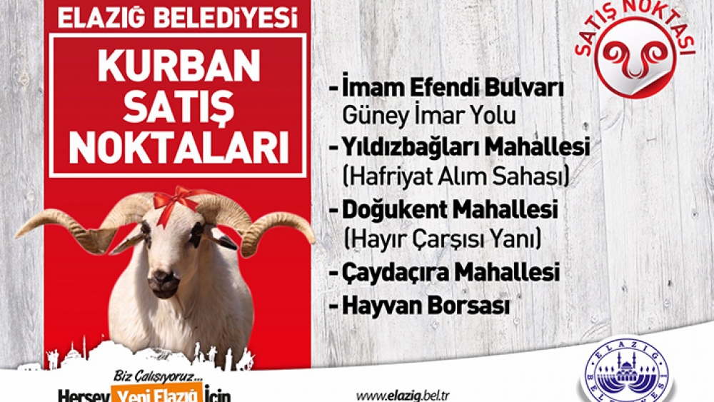 Elaziğ'da Kurban Satış Yerleri Hazır